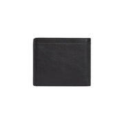Tommy Hilfiger Portefeuille homme en cuir noir texturé avec des coutures précises sur les bords