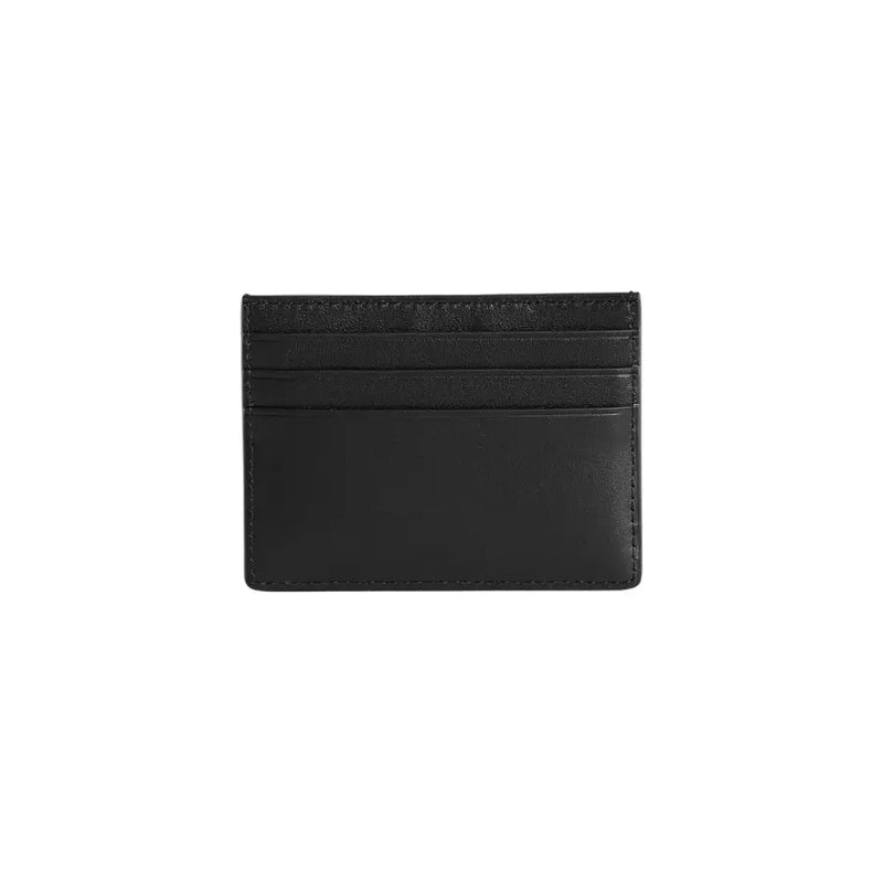 Porte-cartes en cuir noir par Tommy Hilfiger portefeuilles pour hommes avec bords cousus et plusieurs emplacements pour cartes