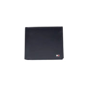 Portefeuille en cuir noir pour homme avec petit logo Tommy Hilfiger en bas à droite. Tommy Hilfiger