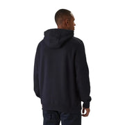 Tommy Hilfiger Sweat-shirt blanc en coton pour homme, avec capuche bleu marine foncé et poignets et ourlet côtelés.