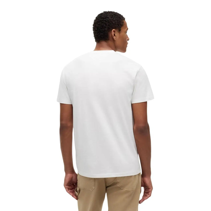 Tommy Hilfiger T-shirt blanc en coton bio pour homme, col rond et manches courtes, idéal pour une tenue décontractée.