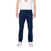 Tommy Hilfiger men’s navy blue chino pants with classic straight-leg cut and visible stitching details