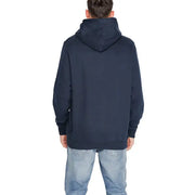 Tommy Hilfiger Men Navy Blue Hooded Sweatshirt worn by person facing away