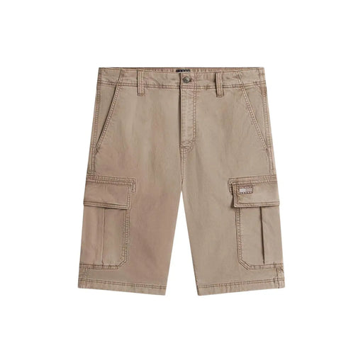 Tommy Hilfiger Short cargo beige pour homme, à poches multiples et fermeture boutonnée, vue de face