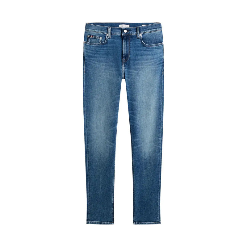 Tommy Hilfiger Jean slim Bleecker pour homme en denim bleu classique légèrement délavé, vue de face