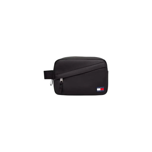 Tommy Hilfiger Trousse de toilette Daily pour homme, noire, avec bandoulière diagonale et logo, vue de face
