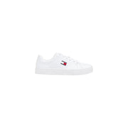 White Tommy Hilfiger leather low-top sneakers with side logo patch