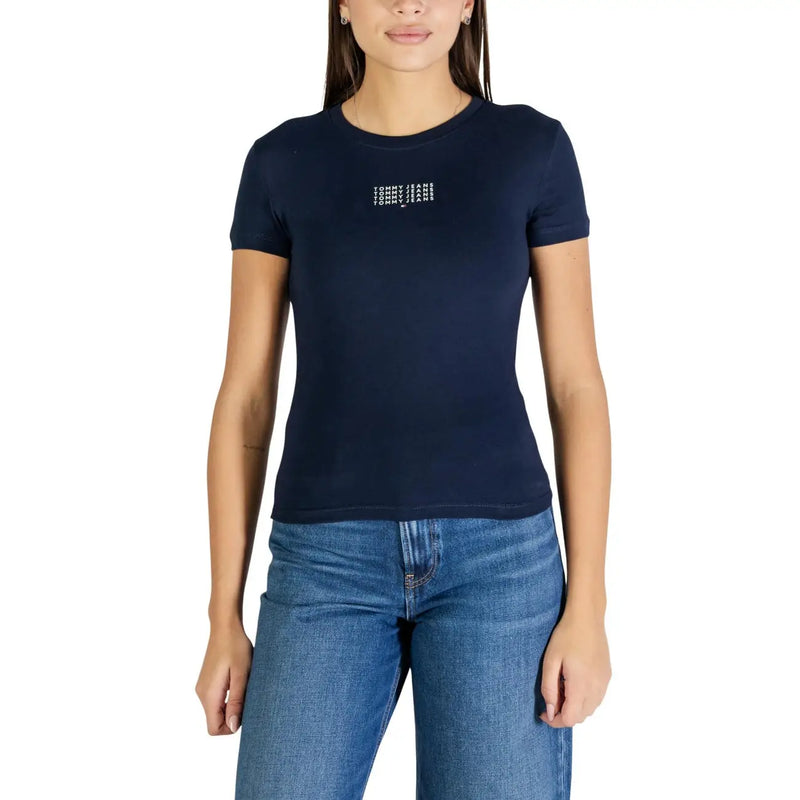 Navy blue Tommy Hilfiger short-sleeved t-shirt with white chest logo