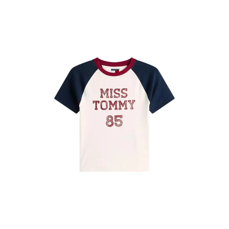 Tommy Hilfiger cream raglan t-shirt with Miss Tommy 85 print