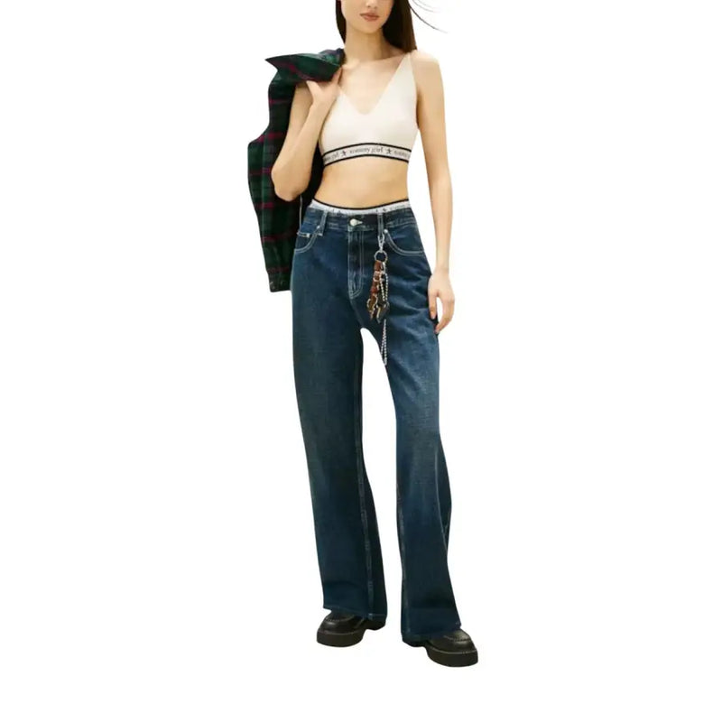 Tommy Hilfiger high-waisted dark blue denim flare jeans with five-pocket design