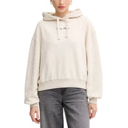 Tommy Hilfiger beige organic cotton hooded sweatshirt with cream Levi’s embroidered logo
