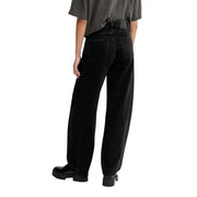 Tommy Hilfiger Jean en denim noir bio pour femme, jambes larges, coupe décontractée et coutures apparentes