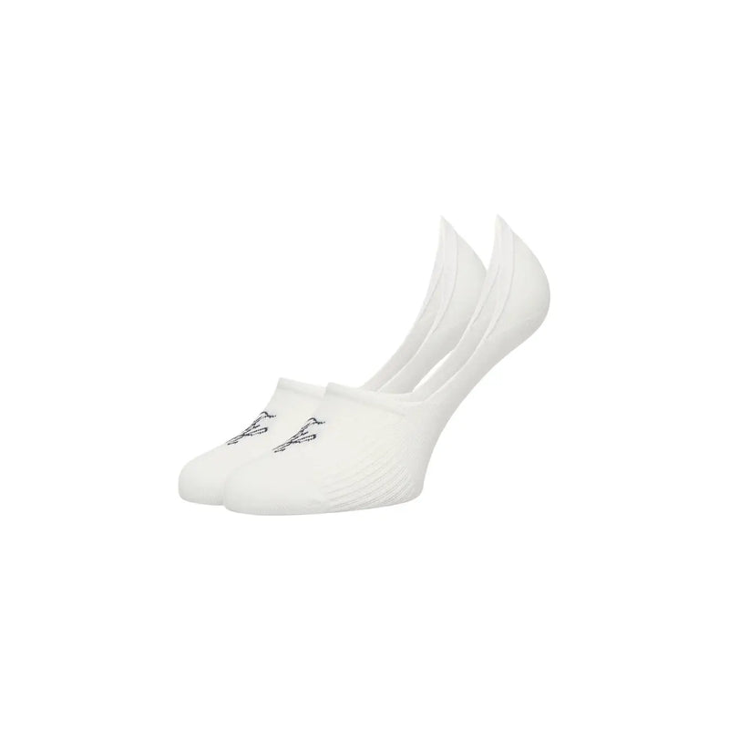 Tommy Hilfiger Chaussettes invisibles blanches en coton pour femme, avec logo noir discret brodé sur le bout (lot de 2).