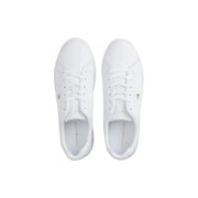Tommy Hilfiger women leather sneakers in white with a clean minimalist design and subtle side branding