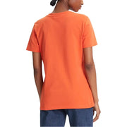Tommy Hilfiger womens orange organic cotton crew neck t-shirt