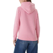 Tommy Hilfiger womens pink hooded sweatshirt in organic cotton with relaxed fit and ribbed cuffs