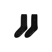 Chaussettes Tommy Hilfiger pour femme, en coton mélangé noir, taille S, à pois et noires unies avec logo à la cheville