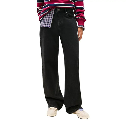 Tommy Hilfiger Jean large noir en coton bio pour femme