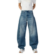 Tommy Hilfiger Jean bleu en coton biologique pour femme, taille haute et jambes larges