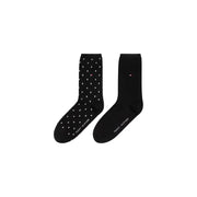 Tommy Hilfiger women’s cotton blend printed socks: black with white polka dots and solid black logo