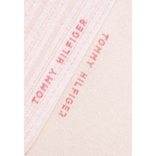 Tommy Hilfiger light pink knit socks with ribbed texture and embroidery