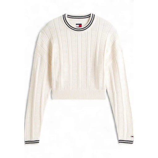 Tommy Hilfiger womens white organic cotton cropped sweater