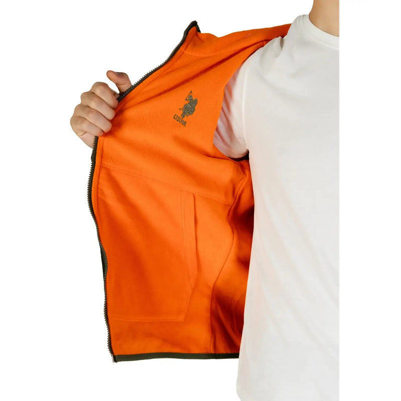 Bright orange u.s. polo assn. men blazer classic fit made of cotton blend in size large