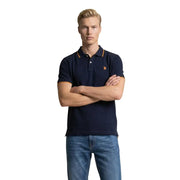 Polo US Polo Assn. bleu marine pour homme, coupe classique, en coton avec finitions dorées et petit logo brodé sur la poitrine, taille L