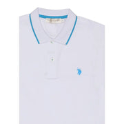 Polo blanc US Polo Assn. pour homme, coupe classique, en coton, taille L (photo montrant le dos du polo).