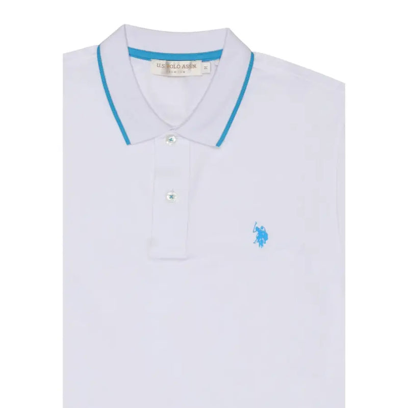 Polo blanc US Polo Assn. pour homme, coupe classique, en coton, taille L (photo montrant le dos du polo).