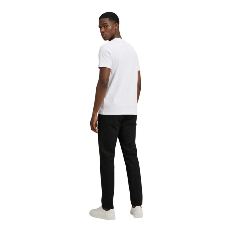 T-shirt blanc en coton à col rond et manches courtes t-shirt Pour homme par US Polo Assn. vêtements décontractés coupe standard