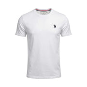 polo blanc américain assn. hommes t-shirt orné d'un logo classique sur un tissu en coton, parfait pour une tenue décontractée