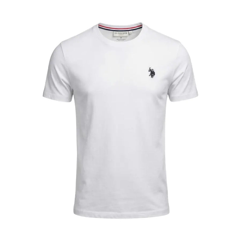 polo blanc américain assn. hommes t-shirt orné d'un logo classique sur un tissu en coton, parfait pour une tenue décontractée