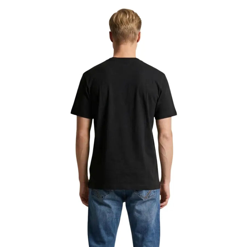 Polo US Assn. pour homme, coupe classique, taille M, noir, coton, manches courtes, col rond t-shirt vue de face