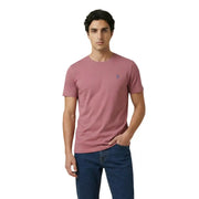 U.s. Polo Assn. T-shirt homme rose poudré à manches courtes et col rond t-shirt avec un petit logo brodé sur la poitrine gauche