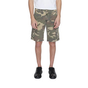 Short cargo US Polo Assn. pour homme, motif camouflage olive et beige, poches latérales, vue de face