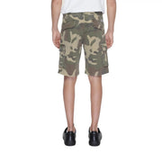 Short US Polo Assn. pour homme, motif camouflage olive et beige, avec de multiples poches et un tissu résistant, vue de face