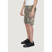 Short cargo US Polo Assn. pour homme, motif camouflage olive et beige, poches avant, vue de face