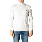 Pull US Polo Assn. pour homme, blanc avec petit logo noir brodé sur la poitrine gauche, vue de face