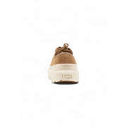 Pantoufles Ugg pour homme en daim beige avec tige en daim marron clair et semelle épaisse crème, idéales pour l'hiver
