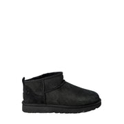 Black ugg women leather classic ultra mini boot with suede upper and plush lining for warmth and comfort