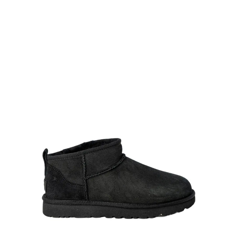 Black ugg women leather classic ultra mini boot with suede upper and plush lining for warmth and comfort
