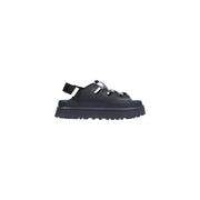 Ugg women sandals black polyurethane platform sandal with chunky sole and decorative chain detailing for spring footwear
