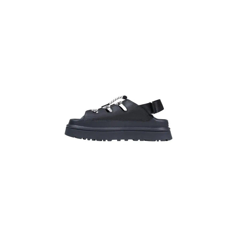 Ugg women sandals black polyurethane platform sandal with chunky sole and adjustable straps for spring footwear