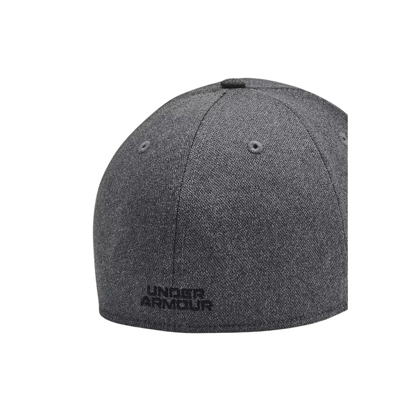 Under Armour Casquette Blitzing Low pour homme, gris chiné, avec surpiqûres discrètes et petit logo, vue de profil