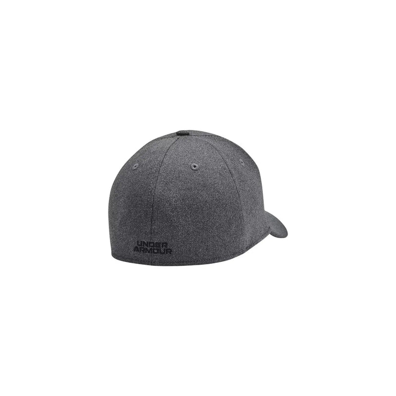 Under Armour Casquette Blitzing Low pour homme, grise, en tissu texturé avec visière incurvée, vue de face