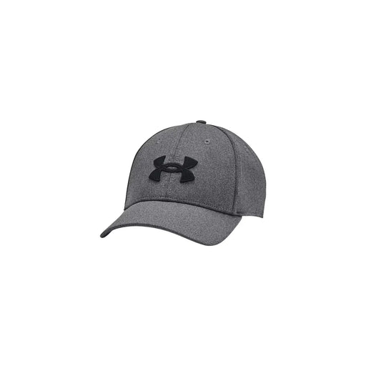 Under Armour Casquette de baseball Blitzing Low pour homme en tissu texturé gris avec logo noir, vue de face