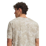 Under Armour T-shirt homme beige et blanc tie-dye coupe classique manches courtes t-shirt en matière mélangée de coton