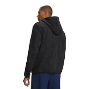 Under Armour Sweat à capuche noir en polaire pour homme, avec tissu chiné texturé et détails de surpiqûres ton sur ton discrets.