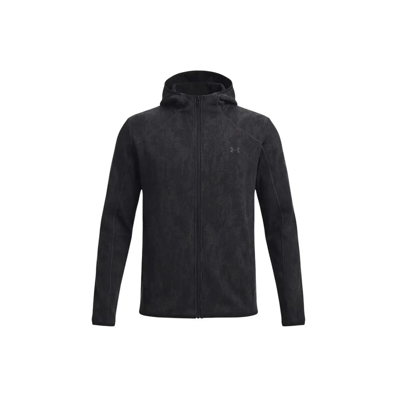 Under Armour Sweat à capuche noir pour homme en polaire texturée avec fermeture éclair sur le devant